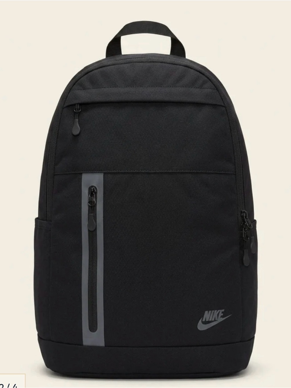 Nike Black Backpack with Reflective Zip Accent